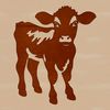 Cow Vector Design Clip Art A digital illustration of a cow, suitable for graphic design and cutting machine projects.