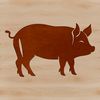 A vector illustration of a pig standing in a farm setting.