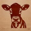 Adorable Farm Cow Calf Illustration A cute farm animal, a young calf with a curious head and fluffy ears.