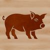 Adorable Pig Farm Scene Vector illustration of a standing pig in a farm setting