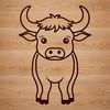 Cute Line Drawing Cows Simple line drawing of a cow, suitable for vector art and graphic design.