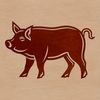 Cute Domestic Pig Clip Art Image A standing domestic pig with a smooth coat, suitable for vector design or clip art.