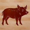 Simple SVG Design of a Pig A standing pig illustration with simple design elements.