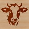 An illustration of a cow's head, suitable for vector design and cutting machine applications.