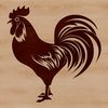 Free Chicken SVG Art A brown chicken standing on a farm yard with feathers spread.
