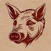 Stylized Pig Head Illustration A stylized illustration of a pig's head, featuring a distinctive snout and ears.