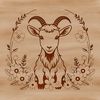 Beautiful Goat Silhouette Vector A simple illustration of a goat in a floral setting.