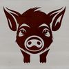 Simple Pigs Design Clip Art An illustration of a standing pig in a simple design, suitable for various digital applications.