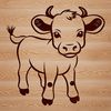 Friendly Farm Companion SVG Vector illustration of a cow in a farm setting