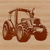 Farm Machinery Vector Illustration A detailed illustration of a tractor on a farm, suitable for vector design projects.