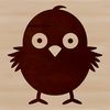 A simple illustration of a chick standing on the farm yard.