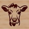 SVG Cattle Head Clipart A illustration of a cow's head from a farm animal perspective.