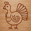 Simple Vector Turkey Design A simple line drawing illustration of a turkey, suitable for use in farm-themed designs.