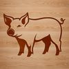 A standing pig illustration in a vector design format.