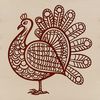 Ornate Turkey Clip Art Design An ornate illustration of a turkey, suitable for holiday decorations or farm-themed designs.