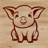 Cute Little Pig Sitting Pretty A cute piglet sitting on its hind legs with a curious expression.