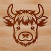 Farm Animal Head Vector Art A high-quality digital illustration of a cow's head, suitable for vector art and cutting machine designs.