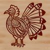 Beautiful Turkey Clip Art SVG A detailed illustration of a farm animal, specifically a turkey.