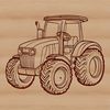 Farm Fresh Tractor Illustration A detailed illustration of a tractor, suitable for use in vector graphic designs.