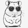 Fashionable Hamster A cartoon hamster wearing fashionable sunglasses, suitable for digital use.