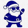A vector illustration of Santa Claus in silhouette, suitable for commercial and personal use.