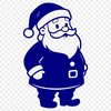 Illustrative digital artwork of Father Christmas in silhouette, suitable for vector graphics and cutting machines.