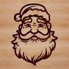 Jolly Christmas Character SVG A smiling cartoon Santa Claus with a red hat and white beard, suitable for Christmas and holiday designs.