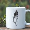 A high-quality illustration of a single feather, suitable for vector graphics design.