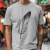 Whimsical White Feather Vector Graphic A single white bird's feather designed as a vector graphic for cutting machines and digital design.