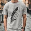 Beautiful Feather Graphic Design An editable, scalable graphic of a single feather designed with precision lines and curves.