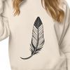 A digital illustration of a single bird's feather in vector format.