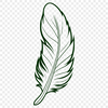 Delicate White Feather Illustration A single white feather with delicate details, designed as an SVG vector graphic.