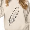 A high-quality graphic representation of a single feather in vector format.