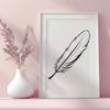 Smooth Edged Vector Feather Design A detailed illustration of a single feather with smooth edges.