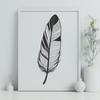 Free Illustration of a Bird's Feather A digital vector illustration of a single bird's feather in various line styles and shapes.