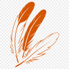 Detailed Feather Illustration A high-quality vector illustration of a single bird's feather with detailed texture.