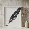 Digital Stylized Feather Graphic A stylized illustration of a feather, designed as vector art for digital use.