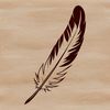 A single feather with detailed vector design, suitable for various applications and editing software.