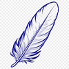 Vector Feather Design with Texture A stylized illustration of a single feather with varying line weights and textures.