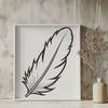 Free SVG Feather Design for Download A delicate, hand-drawn illustration of a single feather in vector format.