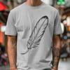 Stylized Bird Feather Illustration A stylized illustration of a single bird's feather, created in vector format for easy editing and scaling.