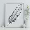 Single White Feather Vector Template A single white feather with rounded edges, suitable as a vector graphic template for cutting machines or laser cutters.
