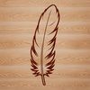 A single feather with intricate details and fine lines, suitable for vector design and cutting machines.