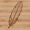 A high-quality vector illustration of a feather in a simple design style.