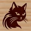 Cat Silhouette Design A stylized illustration of a cat's head, suitable for digital and physical crafting projects.