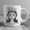 Digital Princess Character SVG A young female princess character illustrated in a clean, digital vector design.