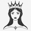 An SVG vector design featuring a woman dressed as royalty.
