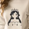 A female character in a royal dress, suitable for digital design and cutting projects.