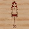 A young female child smiling with a gentle expression, created as a vector graphic design.