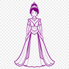 Illustrative princess design featuring a young female character in a regal pose.